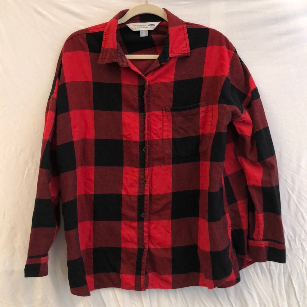 Buffalo plaid boyfriend shirt